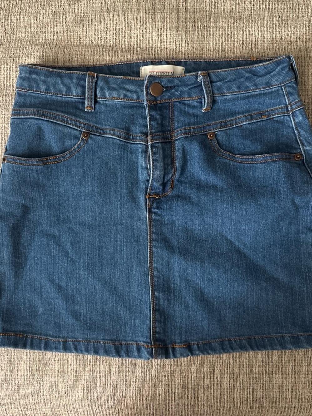 2.1 Denim Blue Denim Mini Skirt